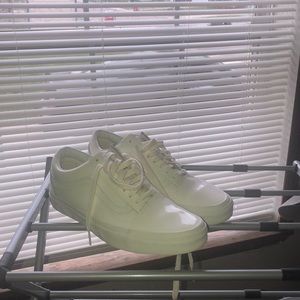 Off white Patent Leather Vans Sz10